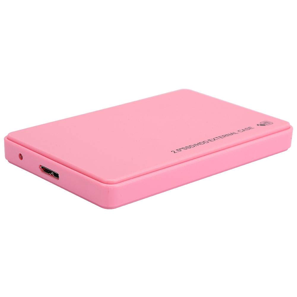 Sugoyi High-Speed USB 3.0 Interface Hard Drive External Case, HDD Box, ABS Material 5GB/ps Ultra-Thin for WINDOWS7/XP/Vista 2.5-Inch Hard Drives(Pink)