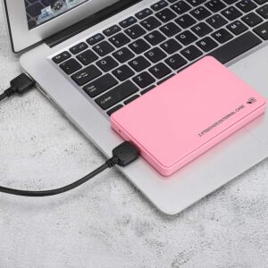 Sugoyi High-Speed USB 3.0 Interface Hard Drive External Case, HDD Box, ABS Material 5GB/ps Ultra-Thin for WINDOWS7/XP/Vista 2.5-Inch Hard Drives(Pink)