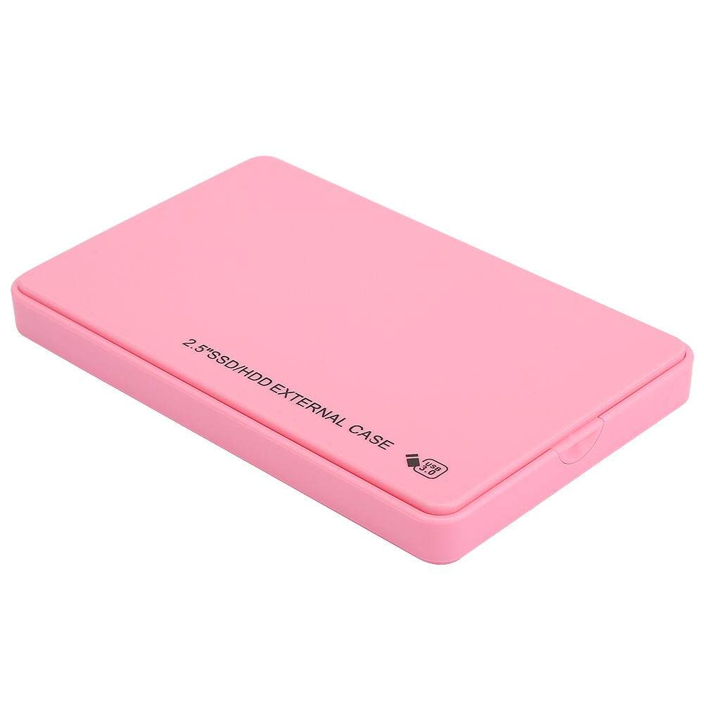 Sugoyi High-Speed USB 3.0 Interface Hard Drive External Case, HDD Box, ABS Material 5GB/ps Ultra-Thin for WINDOWS7/XP/Vista 2.5-Inch Hard Drives(Pink)