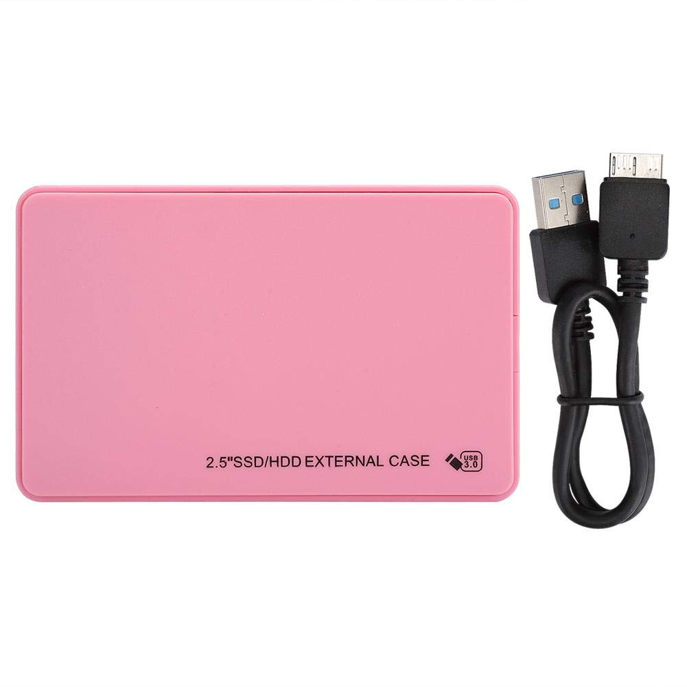 Sugoyi High-Speed USB 3.0 Interface Hard Drive External Case, HDD Box, ABS Material 5GB/ps Ultra-Thin for WINDOWS7/XP/Vista 2.5-Inch Hard Drives(Pink)