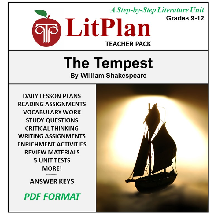 Homeschool and Online Learning Novel Study Guide for The Tempest