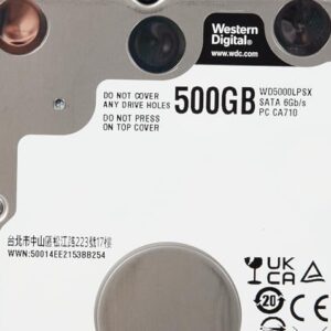 Western Digital Black WD5000LPSX 500 GB Hard Drive - 2.5" Internal - SATA (SATA/600)