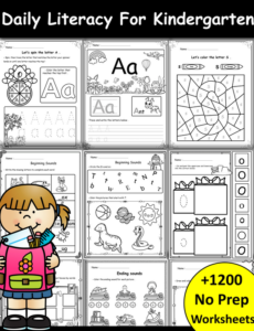 daily literacy for kindergarten : +1200 worksheets