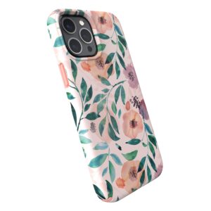 speck products presidio edition iphone 12 pro max case, white/rosy pink/watercolor roses