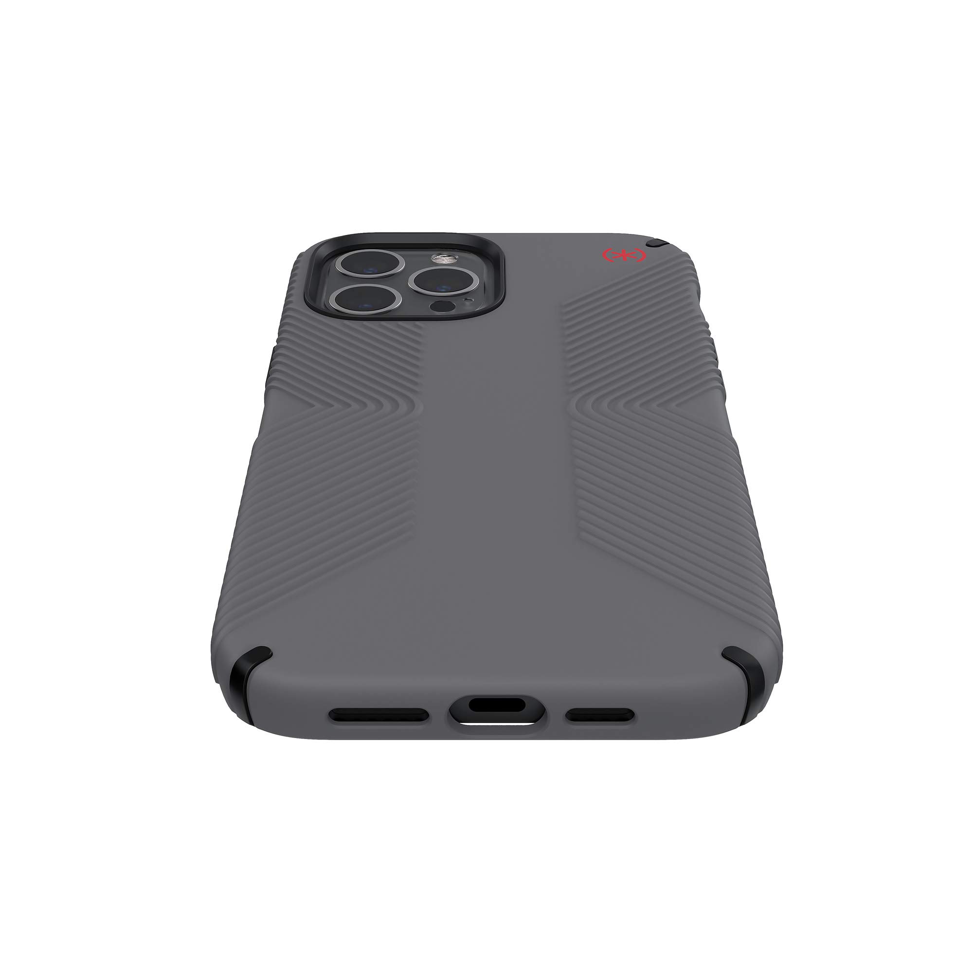 Speck Products Presidio2 Grip iPhone 12 Pro Max Case, Graphite Grey/Graphite Grey/Bold Red