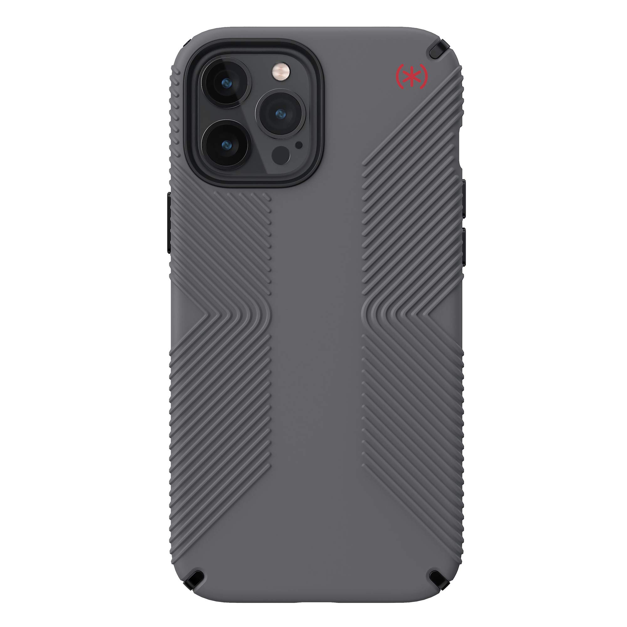 Speck Products Presidio2 Grip iPhone 12 Pro Max Case, Graphite Grey/Graphite Grey/Bold Red