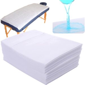 20 pcs thick massage table sheets waterproof and oil proof disposable spa bed sheets non-woven fabric lash bed cover 31" x 70"(white)