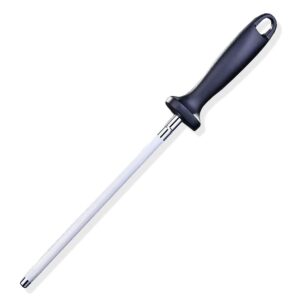 12 Inch Honing Steel Safe Knife Sharpening Steel Sharpening Rod Knife Sharpener Carbon Steel Sharpener Rod for Home Kitchen Hunting Master Chef Home Gourmet Blade