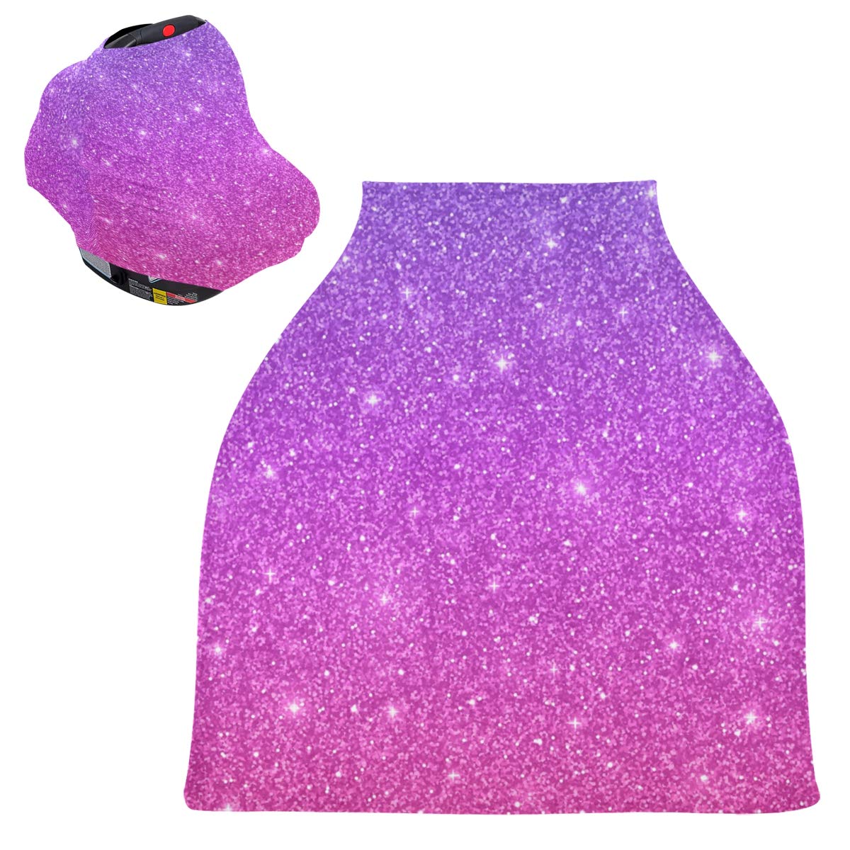 Nursing Cover Breastfeeding Scarf Glitter Purple Pink - Baby Car Seat Covers, Stroller Cover, Carseat Canopy (801m)