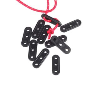 20PCS Plastic Cord Tensioners Rope Adjuster Tent Guy-Line Wind Rope Buckle Fastener Tightener for Hiking Camping Picnic Outdoor Activities (Black)