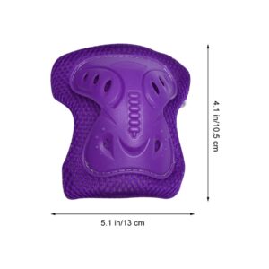 VOSAREA 1 Set 6PCS Safety Gear for Roller Skates Children Skatings Knee Pads Kids Elbow Pads Bicicleta estatica para ejercicios Protective Gear Purple Toddler Skating Equipment Balance car