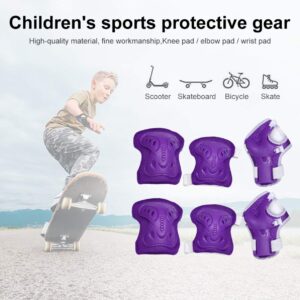 VOSAREA 1 Set 6PCS Safety Gear for Roller Skates Children Skatings Knee Pads Kids Elbow Pads Bicicleta estatica para ejercicios Protective Gear Purple Toddler Skating Equipment Balance car