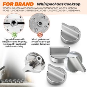 𝟮𝟬𝟮𝟰 𝙐𝙥𝙜𝙧𝙖𝙙𝙚𝙙 W10594481 Gas Range Stove Knobs 5pcs Replaces for Whirlpool Range/Oven WCG97US6DS00 WCG97US0DS00 - W10594481 Stainless Steel Cooker Stove Control Knobs Replaces AP6023301