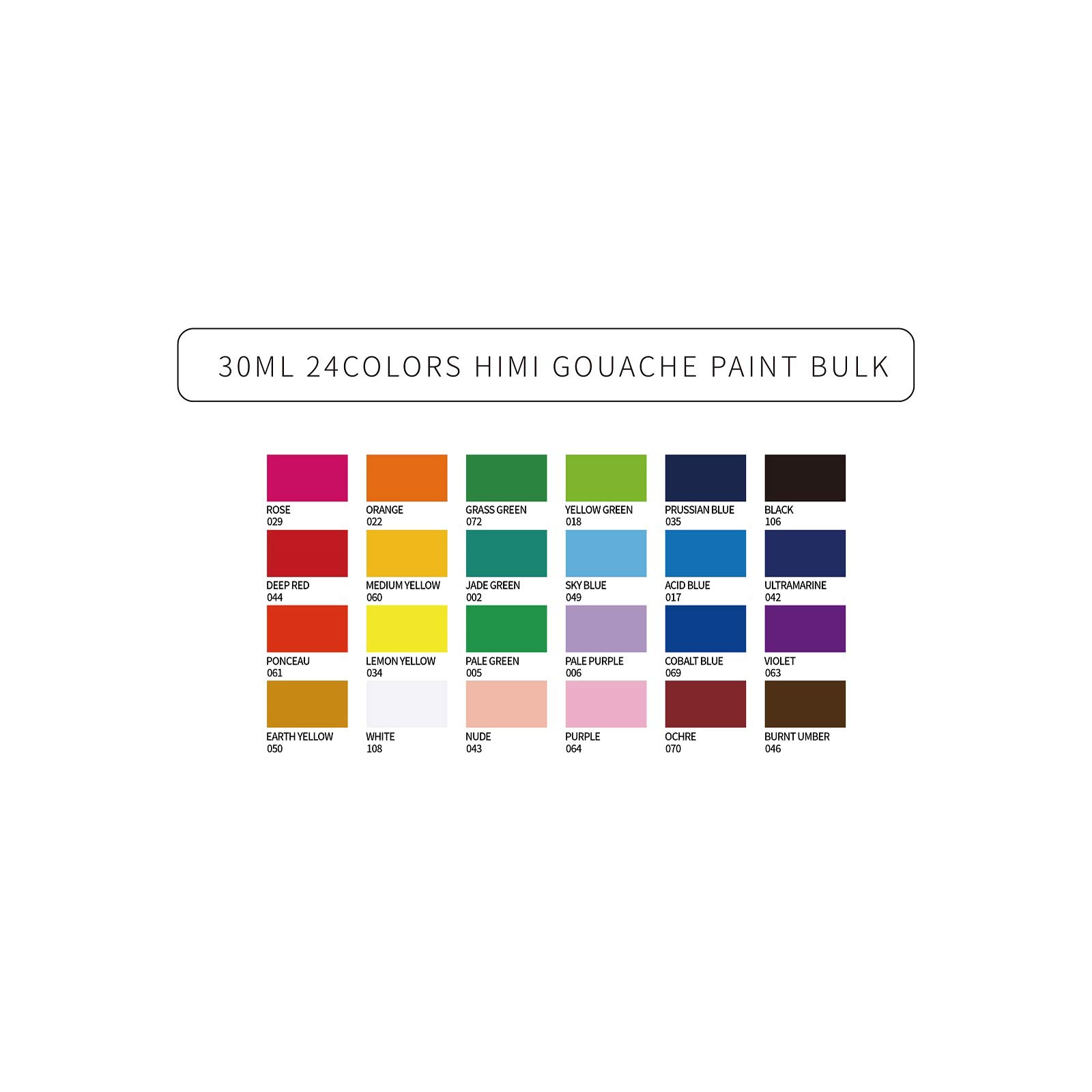 HIMI Gouache Paint, Set of 24 Colors×30ml with Paint Brushes, Unique Jelly Cup Design, Non Toxic for Artist, Student & Beginners, Gouache Watercolor Painting(Green)