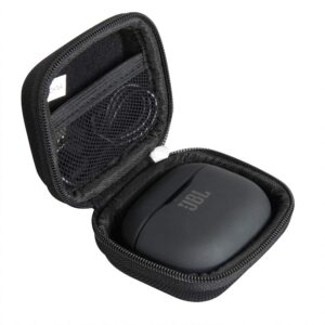 hermitshell travel case for jbl tune 125tws / jbl tune 120tws true wireless in-ear headphone (black)