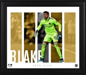 andre blake philadelphia union framed 15" x 17" player panel collage - soccer plaques and collages