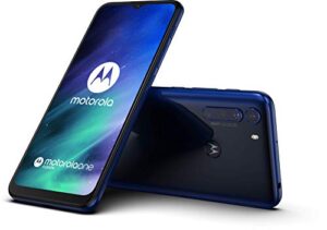 motorola one fusion (128gb, 4gb) 6.5", 48mp quad camera, 5000mah battery, dual sim gsm unlocked global 4g lte (t-mobile, at&t, metro) international model xt2073 (ocean blue)