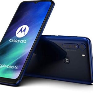 Motorola One Fusion (128GB, 4GB) 6.5", 48MP Quad Camera, 5000mAh Battery, Dual SIM GSM Unlocked Global 4G LTE (T-Mobile, AT&T, Metro) International Model XT2073 (Ocean Blue)