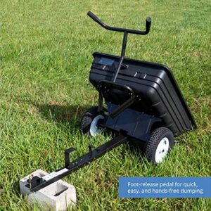 Titan Attachments 650 LB (10 Cu. Ft.) Economy Tow-Behind Poly Dump Cart for Lawn