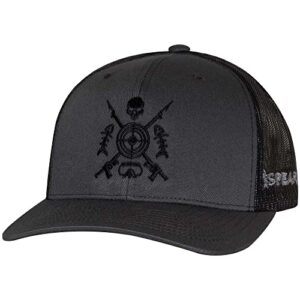 speared spearfishing bullseye trucker hat - black