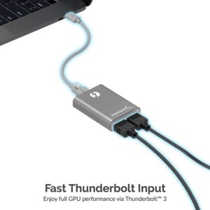 SABRENT Thunderbolt 3 to Dual HDMI 2.0 Display Adapter for Windows or Mac | up to 4K Resolution at 60Hz | Detachable Cable with Screw-in Lock (TH-S3H2)