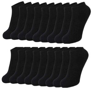 ghjfgf womens socks ankle causal thin low cut cotton athletic short socks 10 pairs (black)