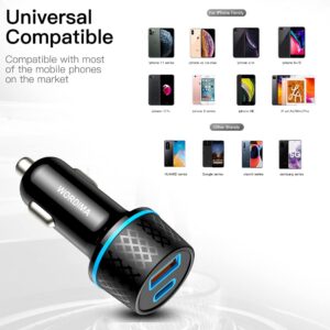 USB Car Charger, WORDIMA USB C Car Charger PD20W/PPS20W & QC3.0 18W/SCP22.5W Car Adapter, Compatible with iPhone13 pro max/iPad Pro/Samsung/Google Pixel/Oneplus (Black)