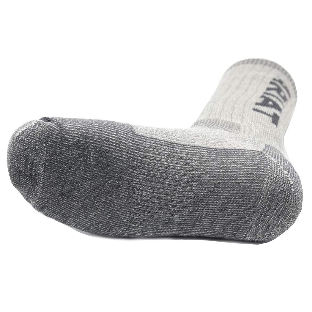 ARIAT Unisex Mid-Weight Arch Support Merino Wool Blend Reinforced Mid Calf Socks, Grey, Medium