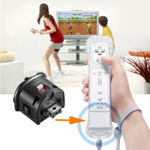 LACTIVX Wii Motion Plus Adapter, 2 Packs Upgraded Motion Attachment for Wii Remote Controller (Black)