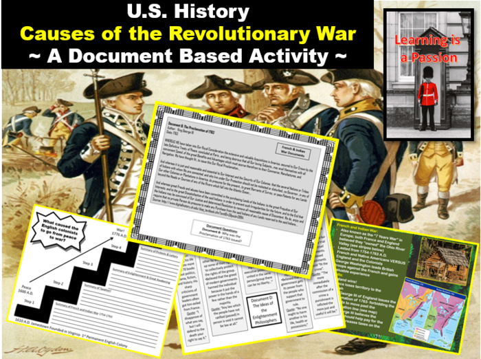 U.S. History: Revolutionary War Causes | Document Based | Distance Learning