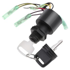 87-17009A2 87-17009A5 Boat Ignition Switch Replacement for Mercury Mariner Outboard Motor Control Box Ignition Key Switch with 2 Keys 3 Position 6 Wire Connectors for Mercury Push Choke Ignition