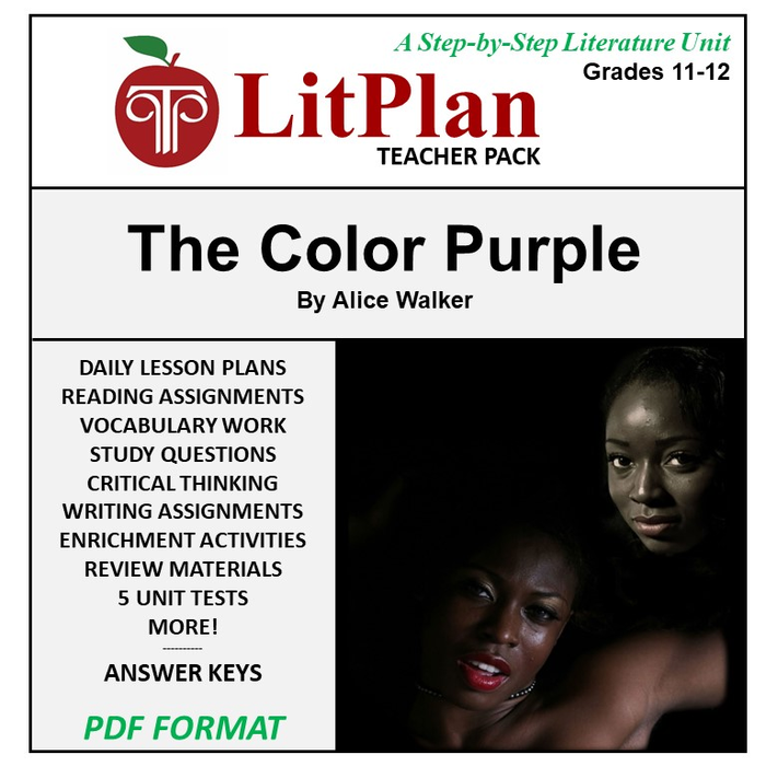 Homeschool and Online Learning Novel Study Guide for The Color Purple