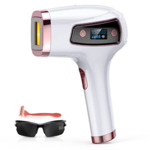ipl hair removal, veyfun laser hair removal for women permanent hair removal device with ice cool, upgraded 990,000 flashes, 5 energy levels and 2 modes for face, underarm, bikini area, whole body