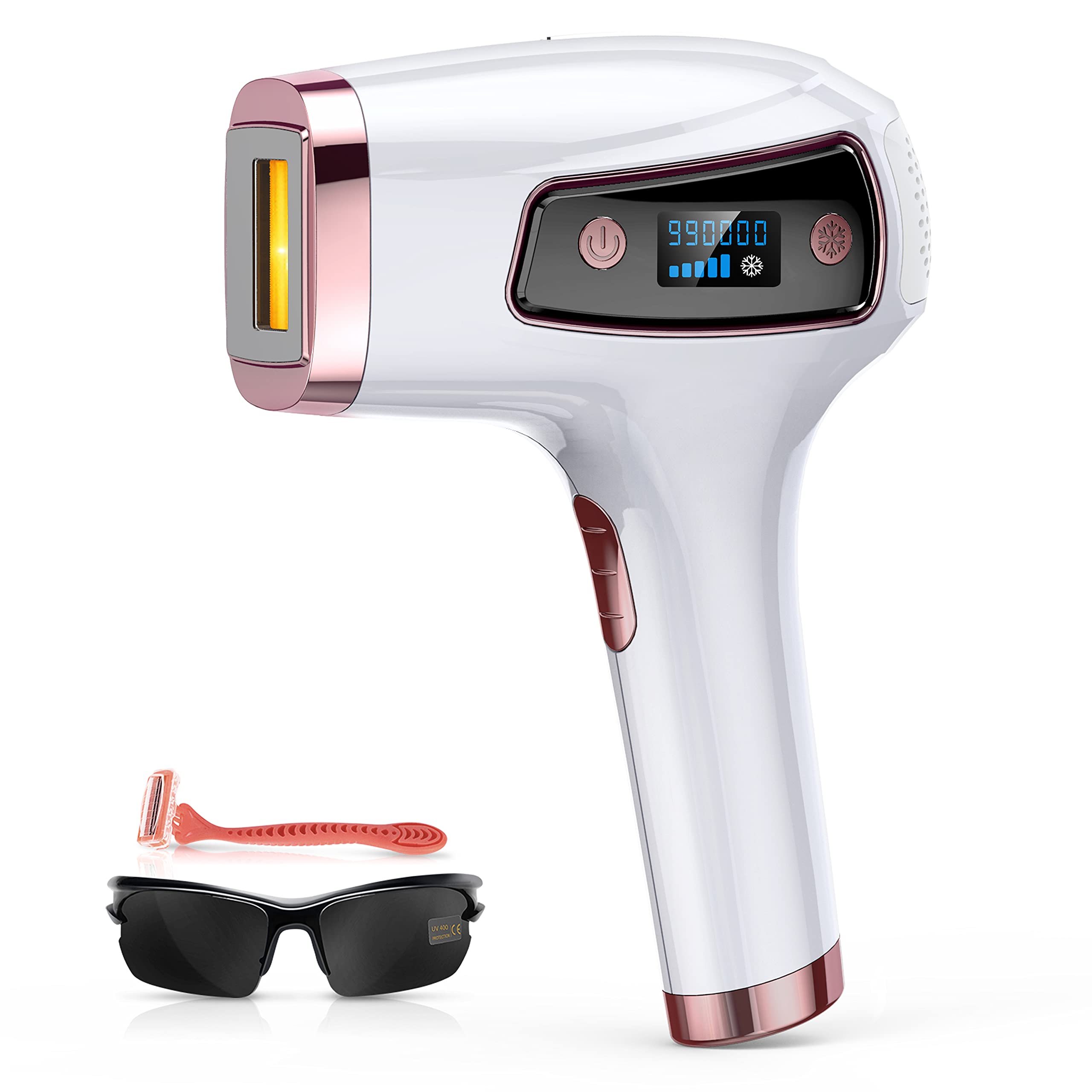 IPL Hair Removal, VEYFUN Laser Hair Removal for Women Permanent Hair Removal Device with Ice Cool, Upgraded 990,000 Flashes, 5 Energy Levels and 2 Modes for Face, Underarm, Bikini Area, Whole Body