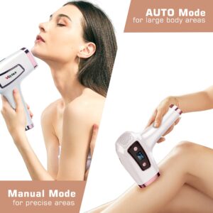 IPL Hair Removal, VEYFUN Laser Hair Removal for Women Permanent Hair Removal Device with Ice Cool, Upgraded 990,000 Flashes, 5 Energy Levels and 2 Modes for Face, Underarm, Bikini Area, Whole Body