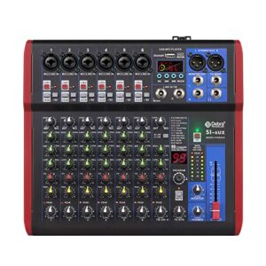 D Debra SI Series Professional Portable Recording Mixer Audio with 99 DSP Digital Effects Mic Preamps and USB for DJ Mixer Console Karaoke Home Recording Studio (SI-8UX)