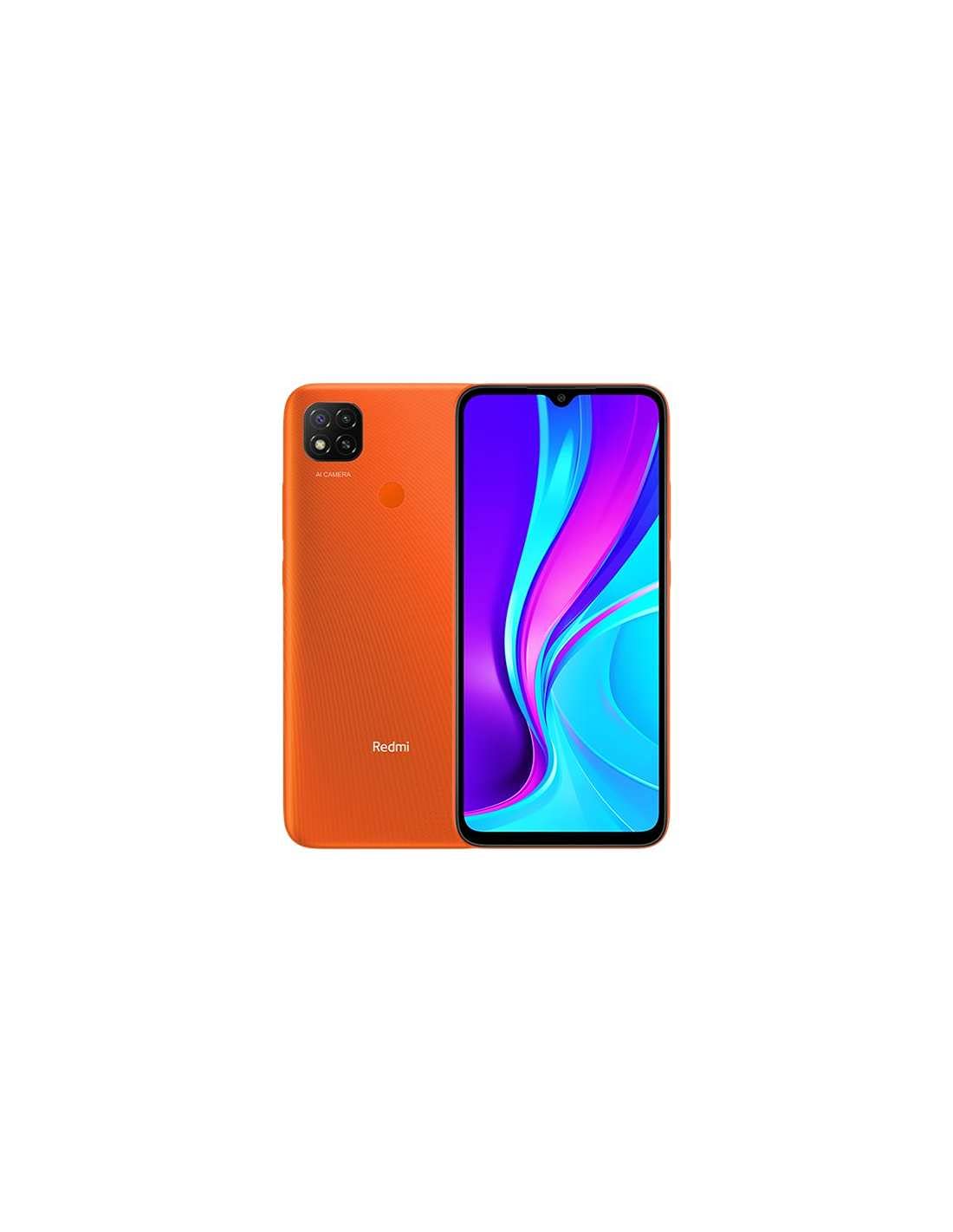 Xiaomi Redmi 9C Smartphone, 2 GB + 32 GB, 6.53" HD+ Dot Drop Display 5000mAh (typ), 13 MP, con AI Face Unlock, Tripla Fotocamera, Arancione (Sunrise Orange)