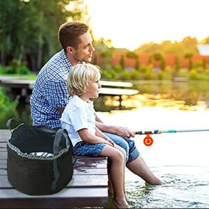 12L Portable Folding Wash Basin, Lightweight and Durable Compact Collapsible Foldable Water Bucket Container for Camping Hiking Fishing Travelling etc. (Black)