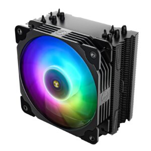 vetroo v5 cpu air cooler with 5 heat pipes 120mm fdb pwm processor cooler for intel lga 1700/1200/115x amd am5/am4 w/addressable rgb lights sync (v5, black)