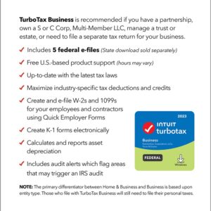 TurboTax Business 2023 Tax Software, Federal Tax Return [PC Download]