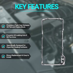 Oil Pan Gasket Set - Compatible with 4.8L 5.3L 6.0L 6.2L Chevy Silverado, Suburban, Tahoe, Trailblazer, GMC Sierra, Yukon, Cadillac Escalade - Replace 12612350 OS30693R