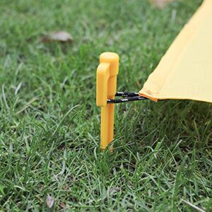 PZRT 8pcs Outdoor Camping Tent Stakes Pegs Pins Trip Plastic Tent Nails Yellow Tent Accessories