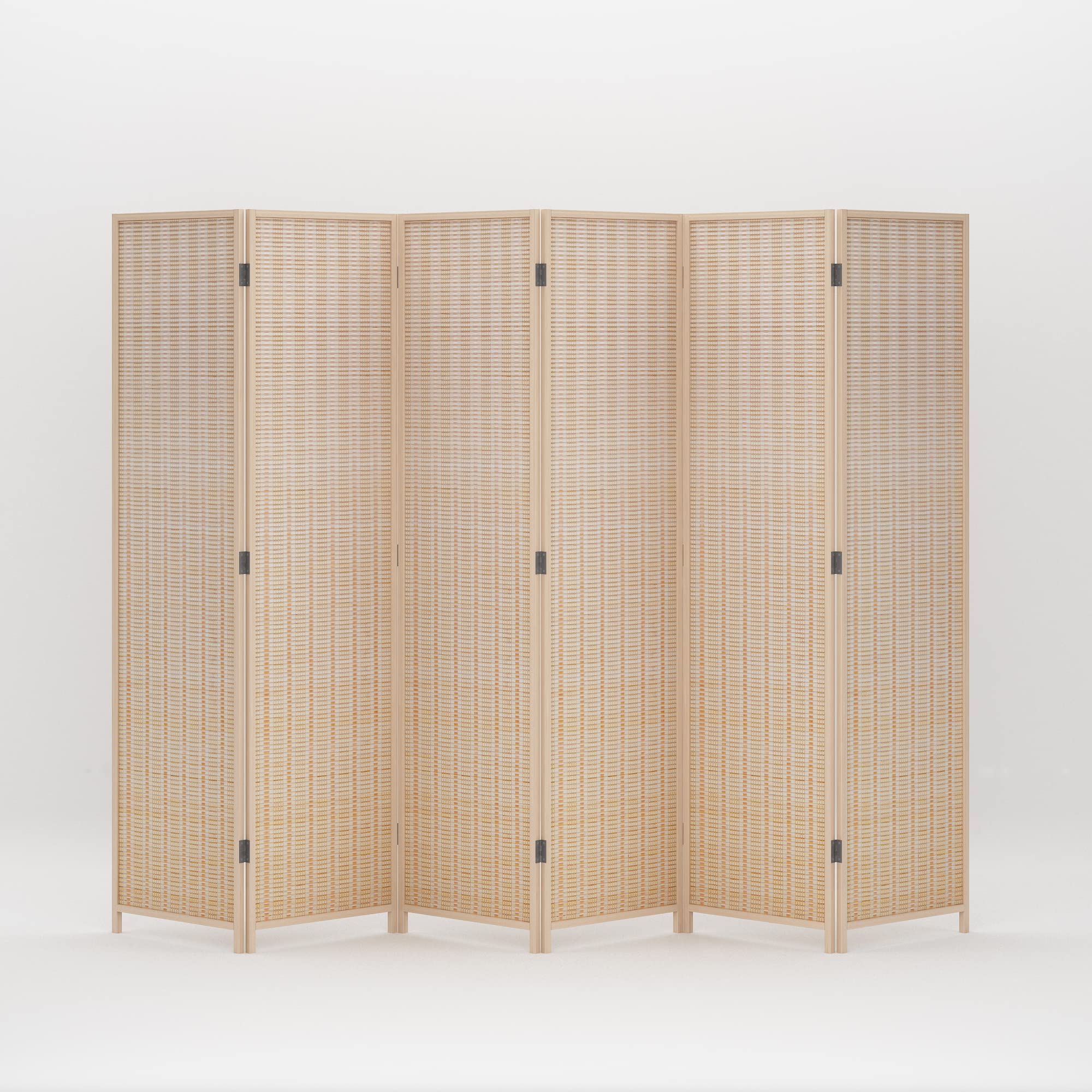 JAXSUNNY 6 Panel Bamboo Room Dividers, Folding Room Divider Privacy Screens, Room Separating Wall Dividers, Natural Room Partition, Freestanding, 5.9 Ft. Tall