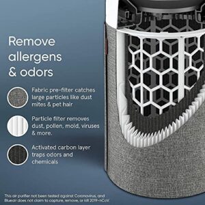 BLUEAIR Bedroom Air Purifier, Air Cleaner Dust Pet Dander Smoke Mold Pollen Bacteria Virus Allergen, Odor Removal, for Home Office Kitchen, Washable Pre Filter, HEPASilent, Medium Room, Blue 311 Auto