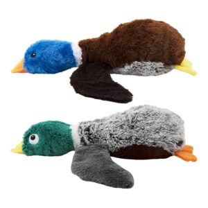 outward hound flapperz plush crinkle duck dog toy, 2-pack - grunt, crinkle & flop, small