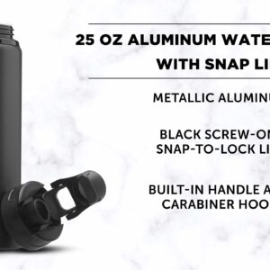 DISCOUNT PROMOS Aluminum Water Bottles with Snap Lids 25 oz. Set of 10, Bulk Pack - Reusable, Great for Gym, Hiking, Cycling, For School - Charcoal