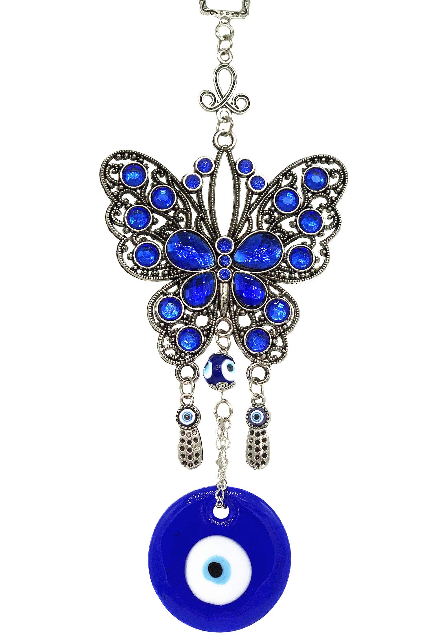 Turkish Blue Evil Eye Butterfly Design Amulet Home Office Hanging Decoration Ornament Blessing Gift -CL10