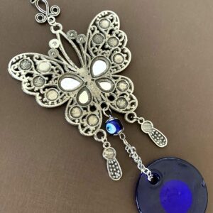 Turkish Blue Evil Eye Butterfly Design Amulet Home Office Hanging Decoration Ornament Blessing Gift -CL10