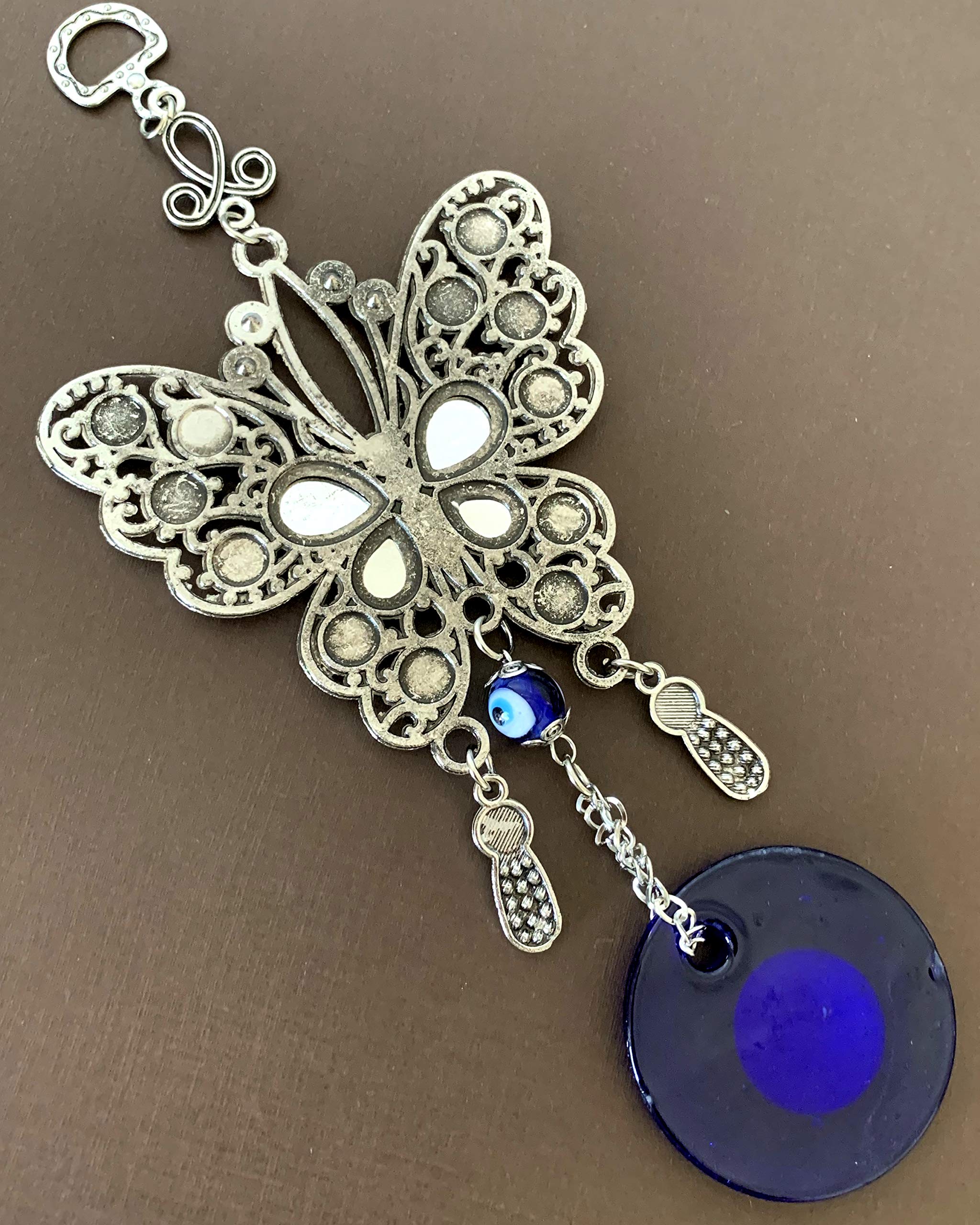 Turkish Blue Evil Eye Butterfly Design Amulet Home Office Hanging Decoration Ornament Blessing Gift -CL10