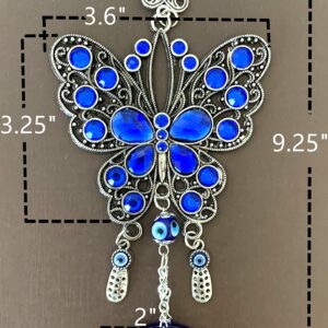 Turkish Blue Evil Eye Butterfly Design Amulet Home Office Hanging Decoration Ornament Blessing Gift -CL10